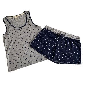 Lucky Brand Soft Two Piece Celestial Pajama Set Tank & Shorts Stars Sz M